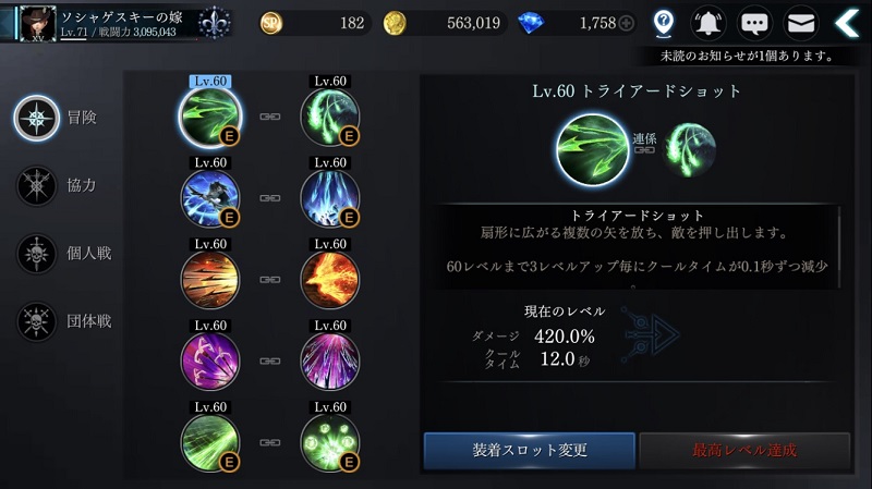 スキルレベル60